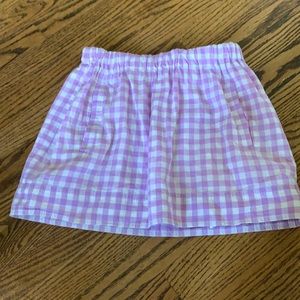 J.Crew purple and white skirt with pockets!